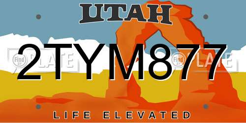 2TYM877 Utah License Plate