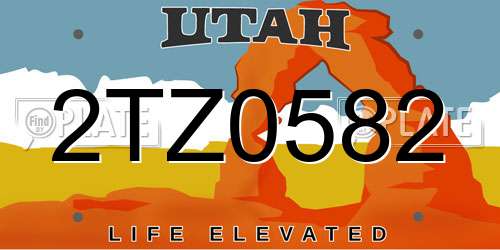 2TZ0582 Utah License Plate