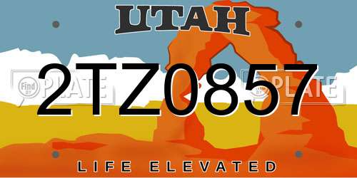 2TZ0857 Utah License Plate