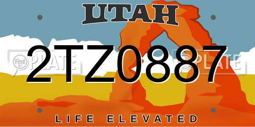 2TZ0887 Utah License Plate