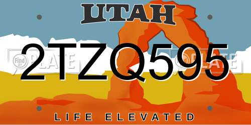 2TZQ595 Utah License Plate