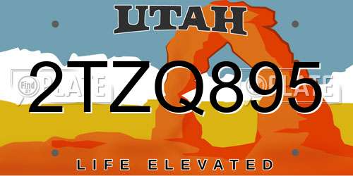 2TZQ895 Utah License Plate