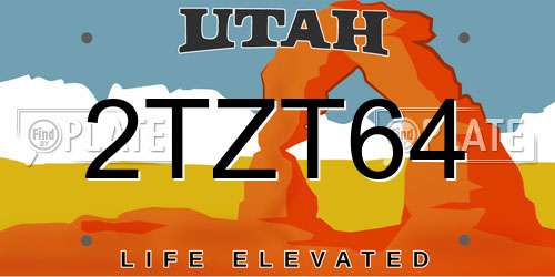2TZT64 Utah License Plate