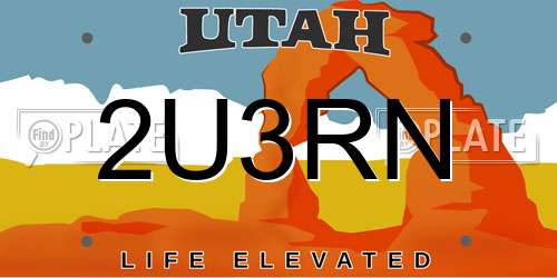 2U3RN Utah License Plate