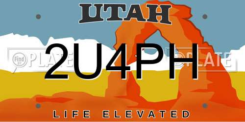 2U4PH Utah License Plate