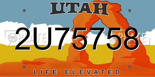 2U75758 Utah License Plate
