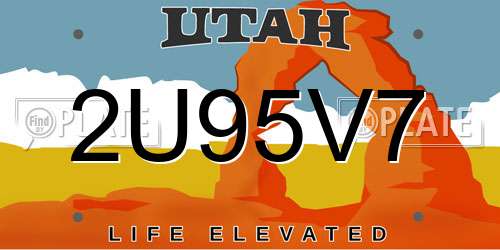 2U95V7 Utah License Plate