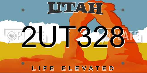 2UT328 Utah License Plate