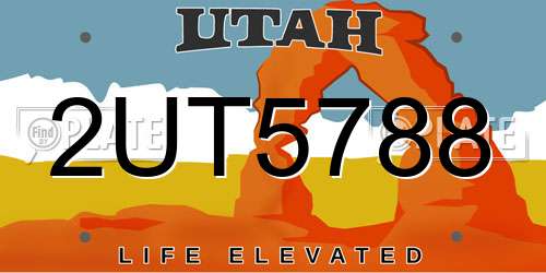2UT5788 Utah License Plate