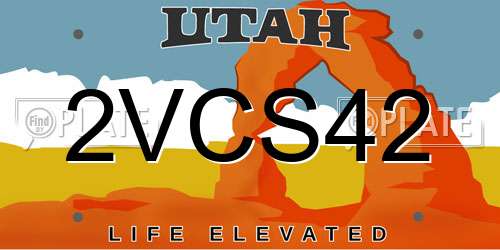 2VCS42 Utah License Plate