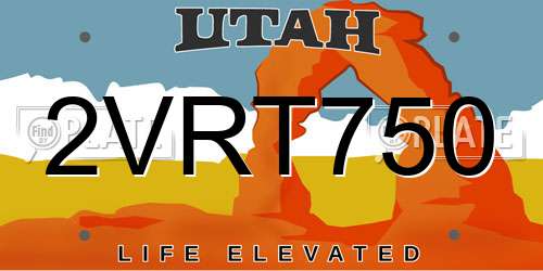 2VRT750 Utah License Plate
