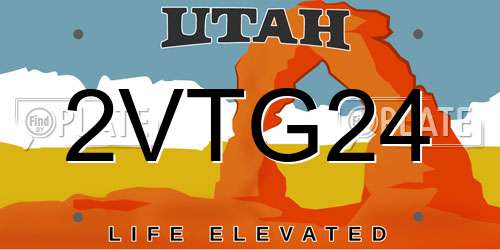 2VTG24 Utah License Plate
