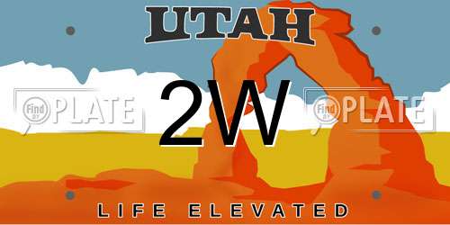 2W Utah License Plate