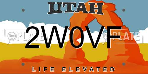 2W0VF Utah License Plate