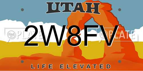 2W8FV Utah License Plate