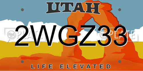 2WGZ33 Utah License Plate