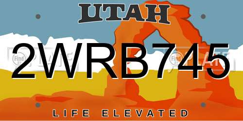 2WRB745 Utah License Plate