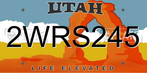 2WRS245 Utah License Plate