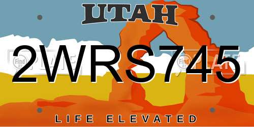 2WRS745 Utah License Plate