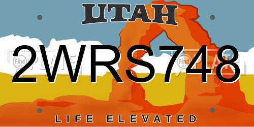 2WRS748 Utah License Plate