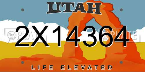 2X14364 Utah License Plate