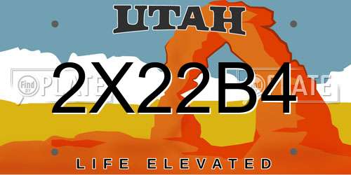2X22B4 Utah License Plate