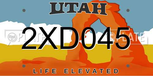 2XD045 Utah License Plate