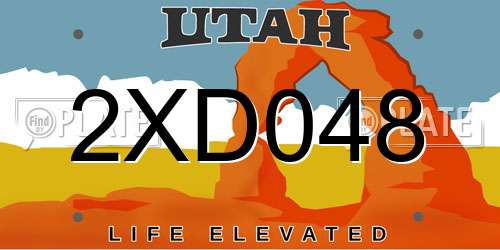 2XD048 Utah License Plate