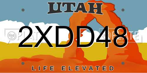 2XDD48 Utah License Plate