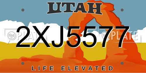 2XJ5577 Utah License Plate