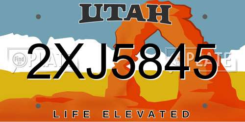 2XJ5845 Utah License Plate