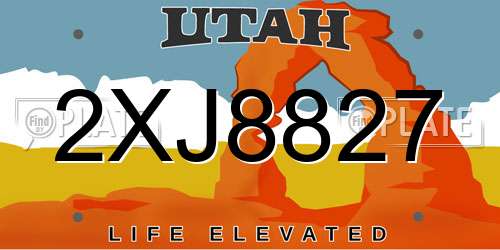 2XJ8827 Utah License Plate