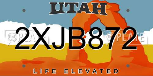 2XJB872 Utah License Plate