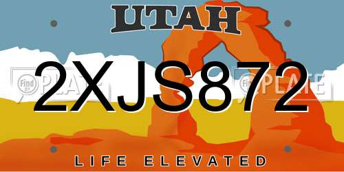 2XJS872 Utah License Plate