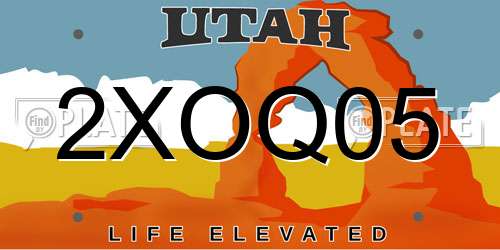 2XOQ05 Utah License Plate