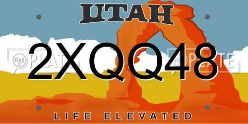 2XQQ48 Utah License Plate