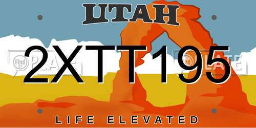 2XTT195 Utah License Plate