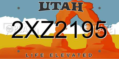 2XZ2195 Utah License Plate
