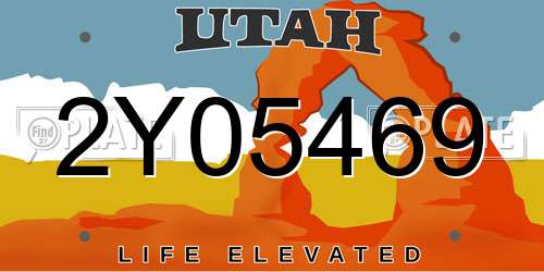 2Y05469 Utah License Plate