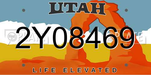 2Y08469 Utah License Plate