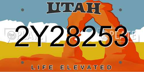 2Y28253 Utah License Plate