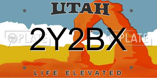2Y2BX Utah License Plate