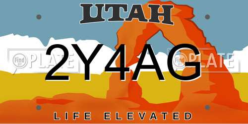 2Y4AG Utah License Plate