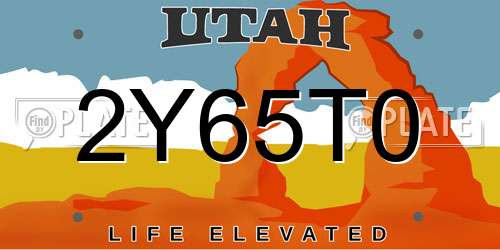 2Y65T0 Utah License Plate