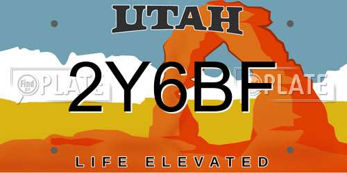 2Y6BF Utah License Plate
