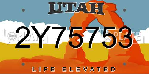 2Y75753 Utah License Plate