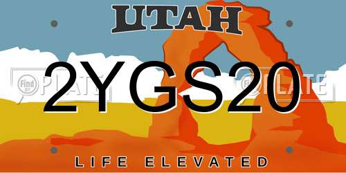 2YGS20 Utah License Plate