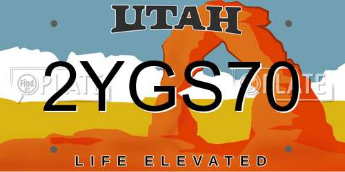 2YGS70 Utah License Plate