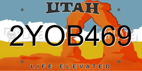 2YOB469 Utah License Plate