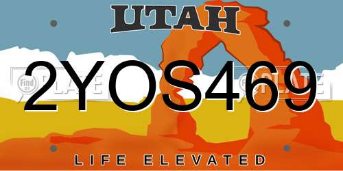 2YOS469 Utah License Plate